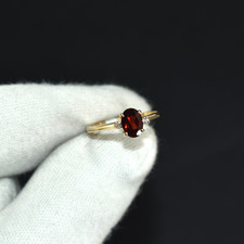 Oval Cut Garnet Lab Created Dimaond Women Wedding Ring 14K Yellow Gold Plated