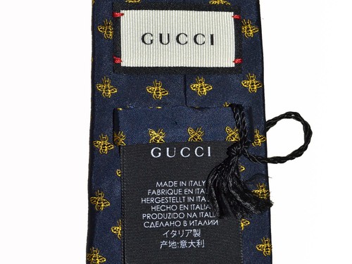 GUCCI Cravatta Uomo 100% Seta Made in Italy GG01 T0P - Foto 6 di 7