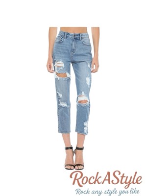Cello High Rise, Distressed Cropped Straight JeansSz 1 3 5 7 9 11  13 Light Wash