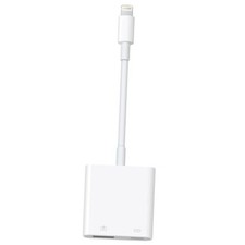 Apple MFi Certified Lightning to USB Camera Adapter with Charging 1 White