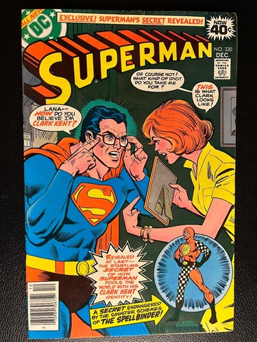 Superman 330 1st Hypno-Glasses Origin Of Clark Kent Identity DC Comics 1978!