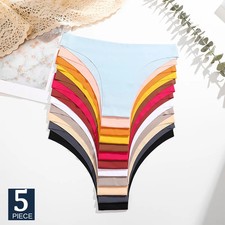 Seamless Briefs Panties Low Rise Breathable Soft Women Underwear 5PCS Set