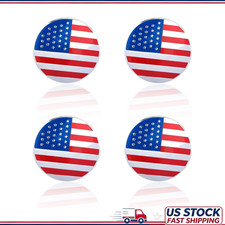 4pcs 56mm American Flag Wheel Hub Center Cap Sticker Waterproof Rim Color Flag