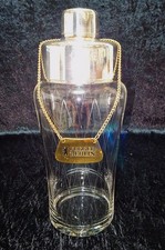Vintage Cocktail Shaker mit Reklame Schild "FUGGER BERLIN"- versilbert Deckel