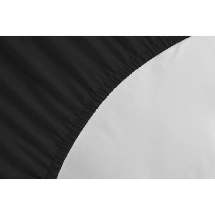 Drap housse 160x200 coton noir idéal pour une chambre moderne - 3