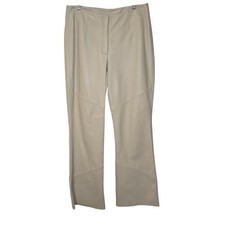 Venus Williams x Wilson's Leather Ivory Straight Leg Leather Pants Vtg Y2K Sz 6