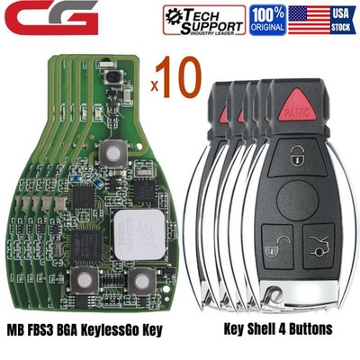 5x CG MB FBS3 BGA KeylessGo Key PCB 315/433MHZ for Benz With Key Shell 4 Buttons