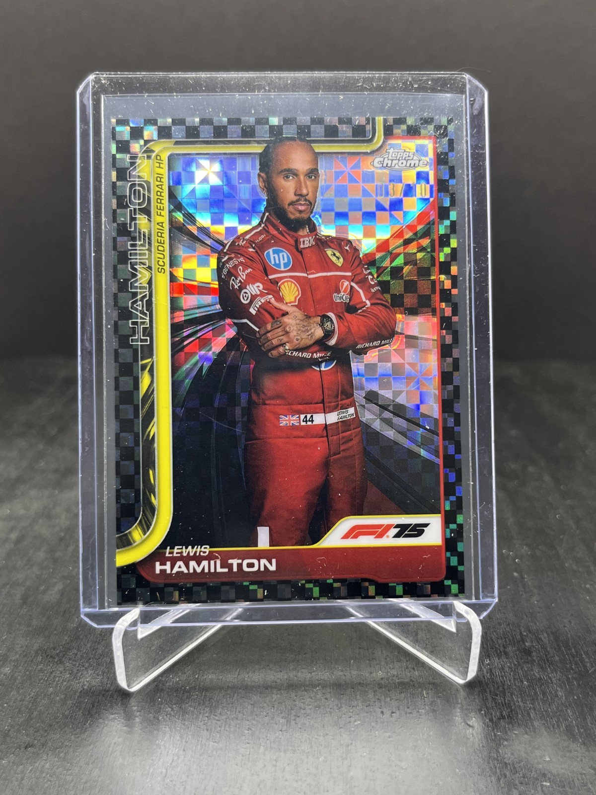 2025 Topps Chrome Formula 1 F1 Lewis Hamilton Portrait Black Checker 03/10 #4