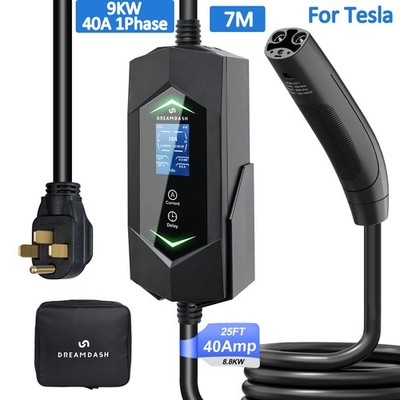40A Tesla EV Charger Cable Extension Cord 25ft Compatible with Model 3/Y/X/S US