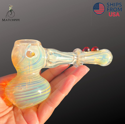 5.5'' Heavy Hammer Bubbler BongcThick Glass Hookah color changing w/ Perc & Co