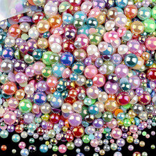 100g Flatback Pearls for Crafts, 2300PCS Half Round Pearl Beads Rhinestones for