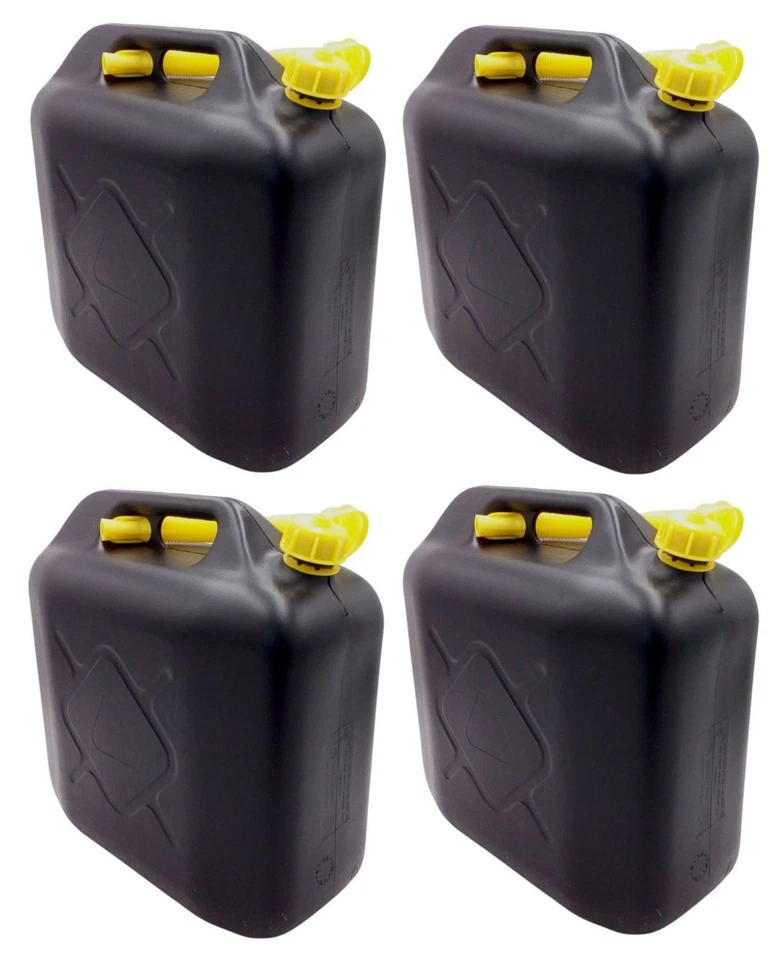 4x Benzinkanister 20L Kraftstoffkanister Reserve Kanister schwarz Kunststoff - Bild 1 von 1