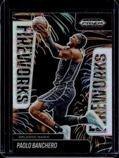 2024-25 Panini Prizm Black Paolo Banchero Fireworks Silver Prizm #18 Magic