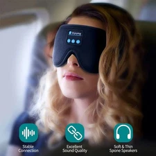 3D Wireless Sleep Headband with Mic – Soft Eye Mask for Side Sleepers