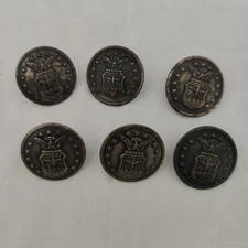 6 L&R Metal Products Corp Military Uniform Buttons 13 Stars Eagle Bronx NY