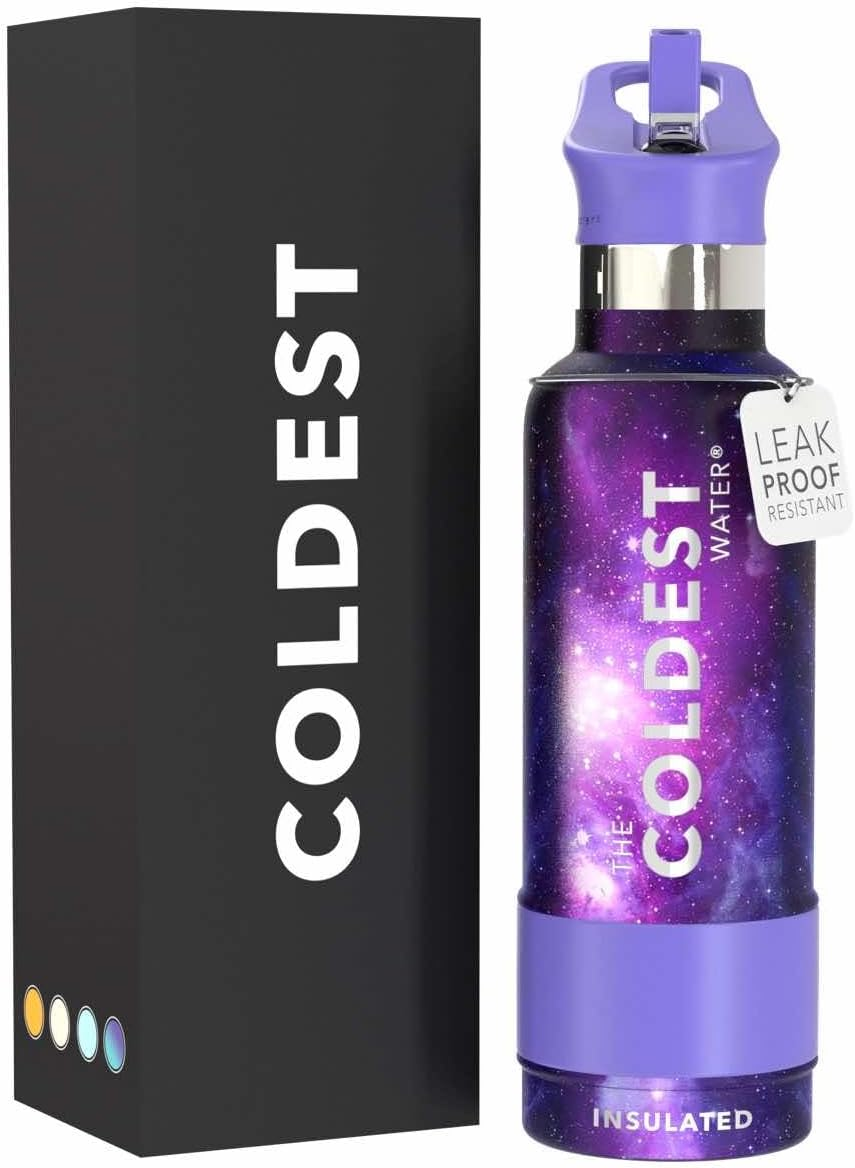Coldest Water Bottle with Standard Mouth Straw Lid Metal Thermos Vacuum Insulate
