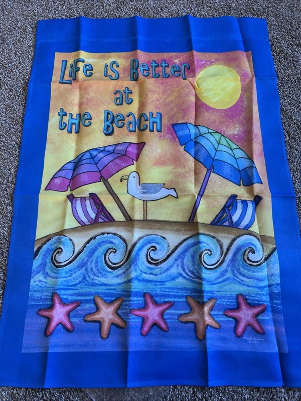 Life Is Better At The Beach Summer House Flag Nautical 28"x40"