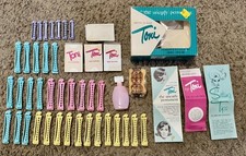Vintage Toni "The Uncurly Permanent" 37 Curlers Rods Directions End Papers Box