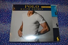 Polo Ralph Lauren Set of 3 Classic Fit Cotton V-Necks T-Shirts Size: Medium NIB