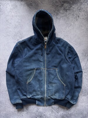 Vintage Carhartt Active Jacket Men Medium Blue Denim Faded ASAP