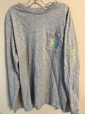 Vineyard Vines Boy's Whale Pocket Tshirt Long Sleeve Heather Gray LARGE 16