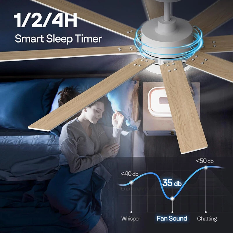 72'' Flush Mount LED Ceiling Fan with Light & Remote 6+1 Speeds, 3CCT, Dimmable - Image 4 of 4