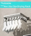 Alumi Foldable Strong Dryer Rack, Non-Slip 26 Clips Wall mounted Good Organizer