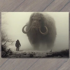 Art Print Woolly Mammoth Elephant Snowy Weird Vibe Strange Unusual Creepy Human