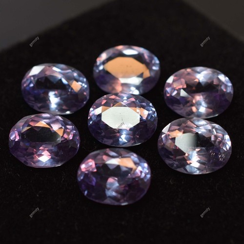 Natural CERTIFIED Alexandrite Gemstone 60.10 Ct Lot Color Change Oval Cut 7 Pcs - Picture 2 of 12