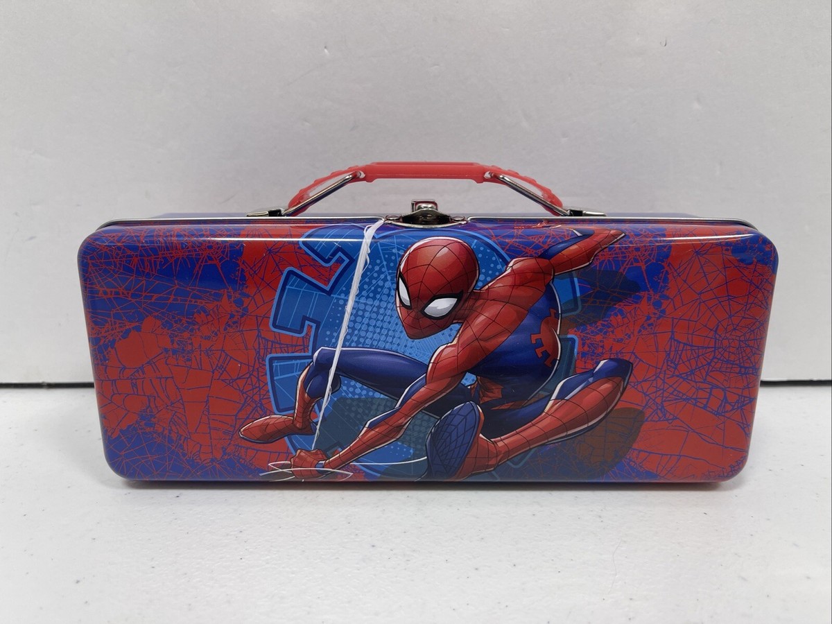 Spiderman Tool Box Tin For School Supplies (Pencil/Pens) w/Handle