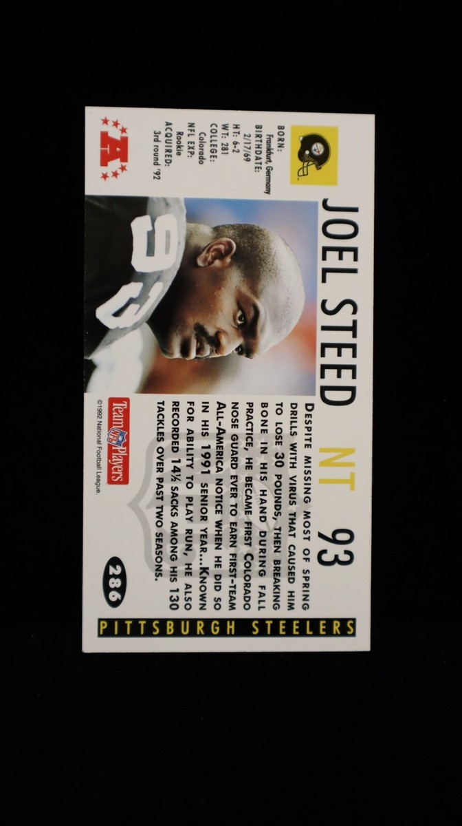 1992 Joel Steed RC Pittsburgh Steelers GameDay Card #286 | eBay