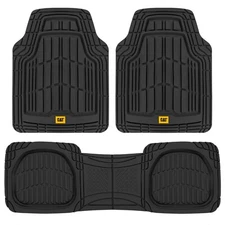 Caterpillar All Weather Front Rear Deep Dish Heavy Duty Rubber Car Floor Mats