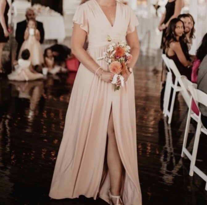 BHLDN Mendoza Bridesmaids Dress Gown Blush Pink Size 22 READ