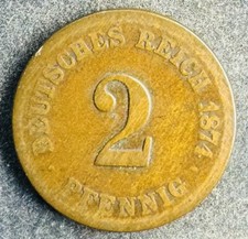 2 Pfennig 1874 F Deutsches Reich Wilhelm I KM#2 K250924/0E
