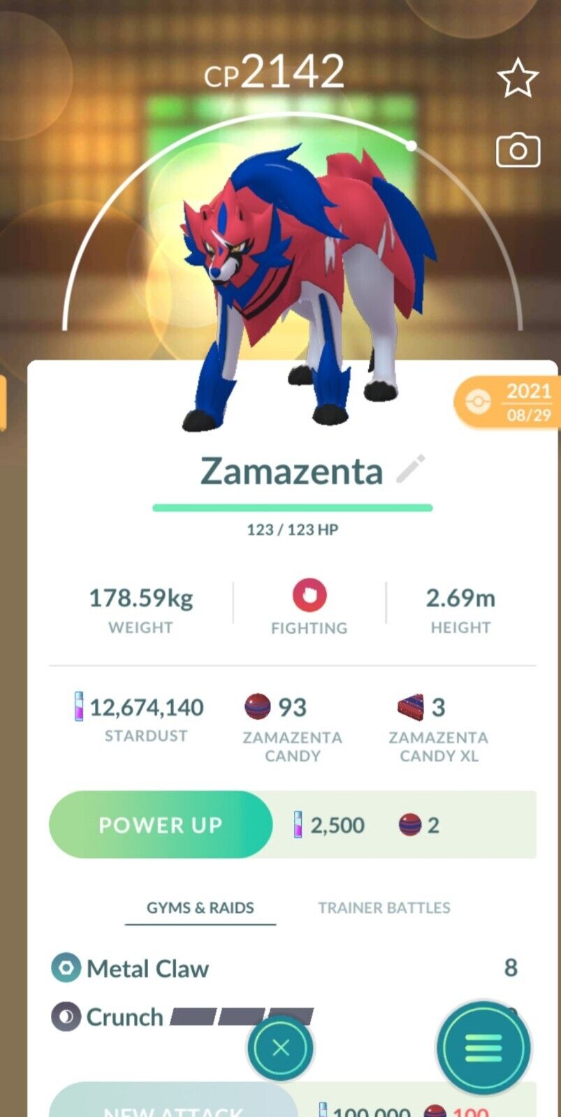 Pokemon Go Zamazenta High CP for pokedex entry and Master and Ultra League  PvP