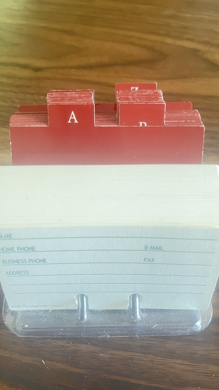 Longaberger Rolodex Incert