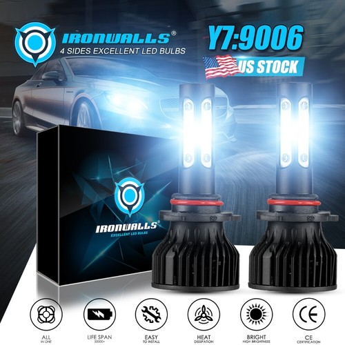 4-Sides 9005 9006 H11 LED Headlight High Low Beam Bulb White Fog Light Kit 6500K - Picture 15 of 17