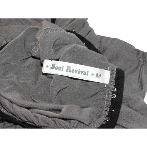 Soul Revival Top Gray Studded Hook Eye 3/4 Sleeves Adjustable Size Medium - Picture 7 of 9