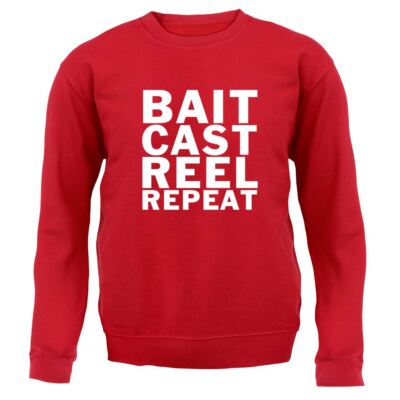 Bait Cast Reel Repeat - Kinder Hoodie / Pullover - Fisch Angelausrüstung Rod Love