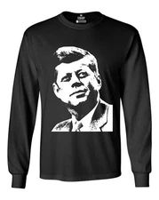 JFK Silhouette Long Sleeve John F. Kennedy President Political Shirts