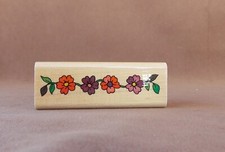 Pansy Border Rubber Stamp 2 1/2" x 1/2"
