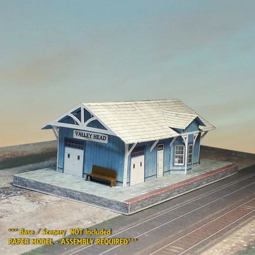Z Scale or N Scale Building Model Train Station - Pre-Cut Cardstock Kit - Picture 11 of 12