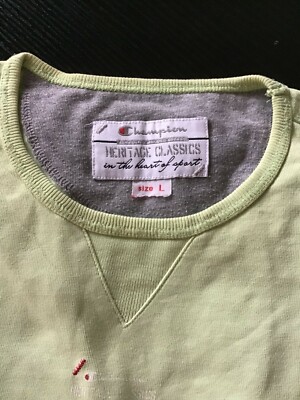 Champions Heritage T-Shirt da donna Maglia di cotone verde Tg L