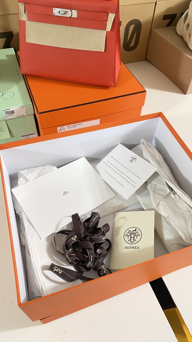 HERMES Kelly Birkin Empty BOX w/Tissue Ribbon Invoice Card