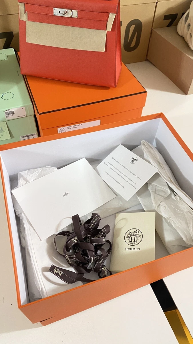 Authentic HERMES Box, Shopping Bag and Ribbon - and receipt