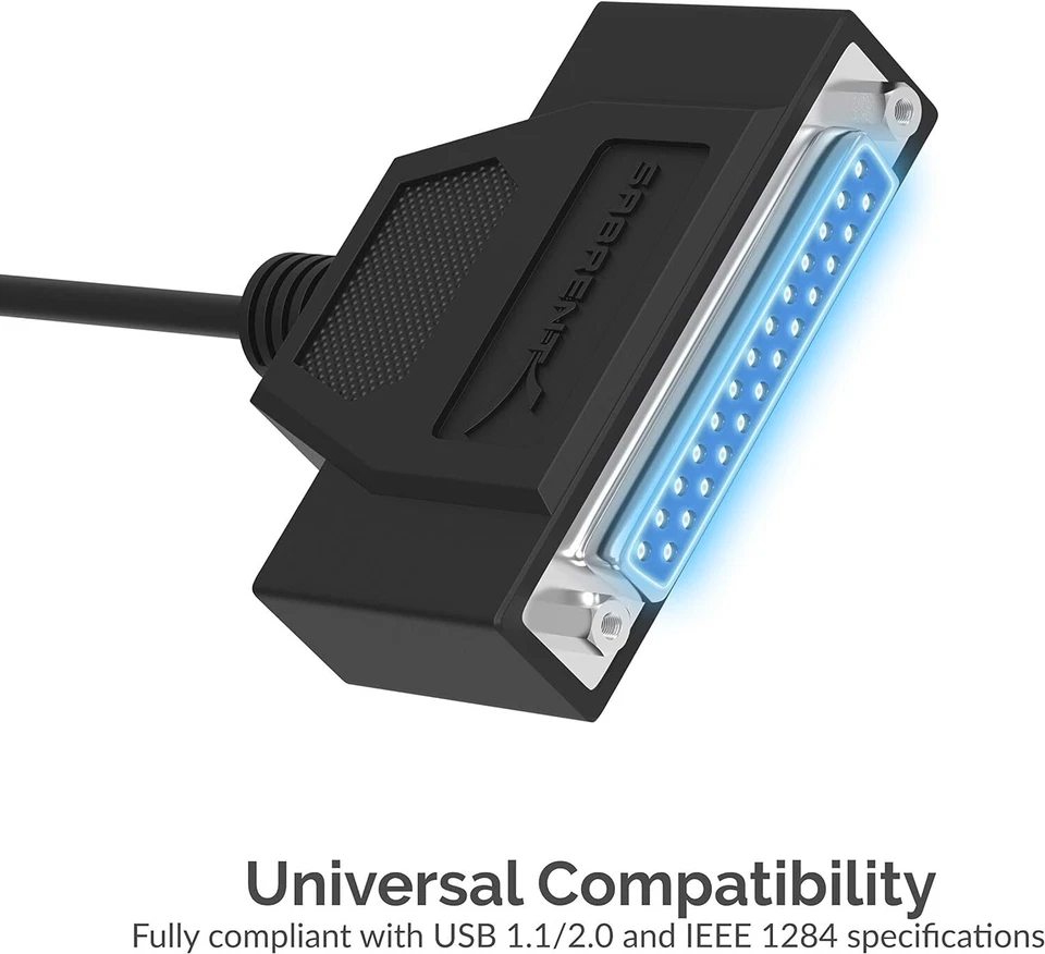 SABRENT Printer Cable, USB to Parallel Adapter (1.8M), IEEE 1284 Hexnut CB-1284 - Image 3 of 4
