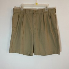 Polo Ralph Lauren Men's Shorts Khaki Tan Beige Pleated Front 36W 9" Inseam