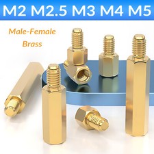 M2 M2.5 M3 M4M5 Male to Female Standoff PCB Threaded Spacers Hex Hexagonal Brass