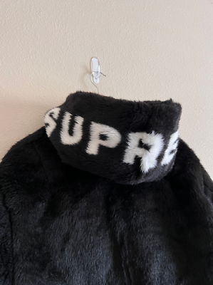 Supreme Faux Fur Reversible MA-1 Jacket - Size Large - Black Supreme Faux Fur Reversible MA-1 Jacket - Size Large - Black