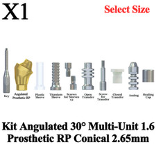 1x Kit Prótesis Angulada 30° Multi-Unidad 1.6 RP Cónica 2.65mm Titanio Dental